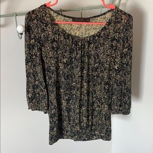 The Limited, Black Floral Blouse